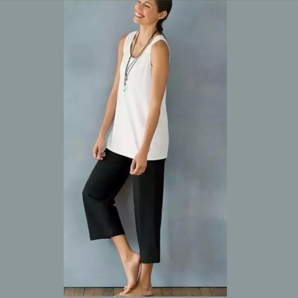 J.JILL PURE JILL Black Stretch Capri Pants Pima Cotton S